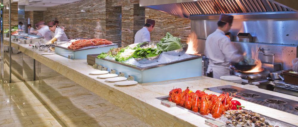 โรงแรมเดอะ หลิน ไถจง ภายนอก รูปภาพ A buffet at a hotel
